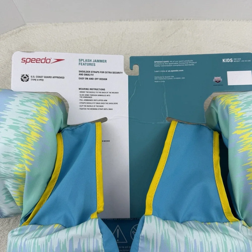 Speedo Splash Jammer Blue/Yellow Shark: Polyethylene Life Vest, Child 33-55‎ lbs